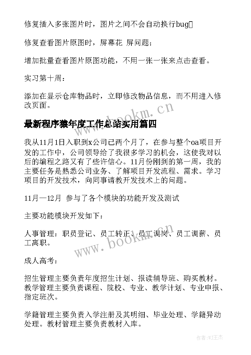 最新程序猿年度工作总结实用