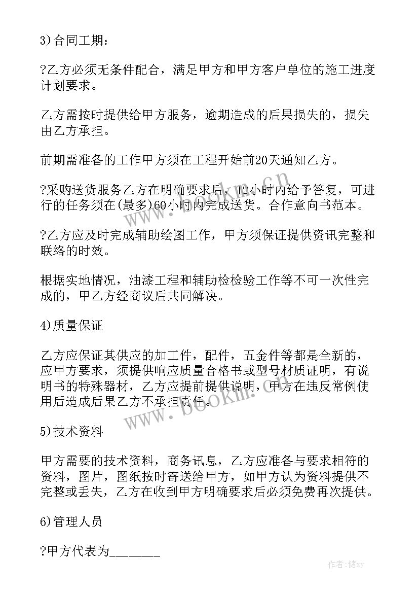 意向金合同有法律效力模板