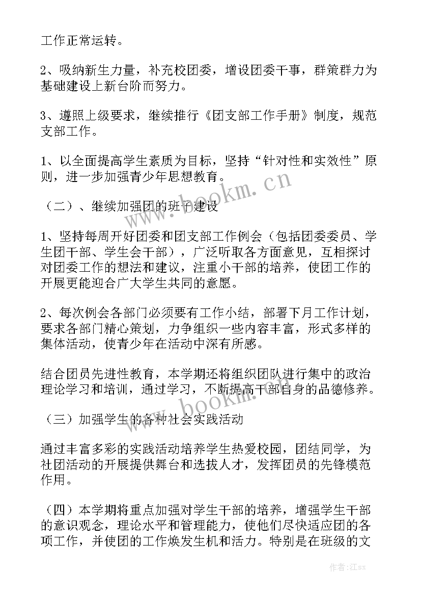 团总支工作计划