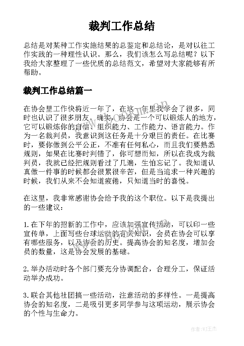 裁判工作总结