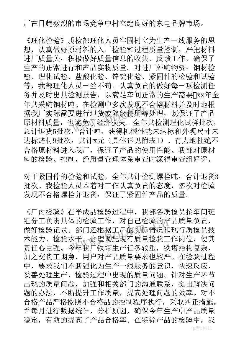 质检年度总结报告优质