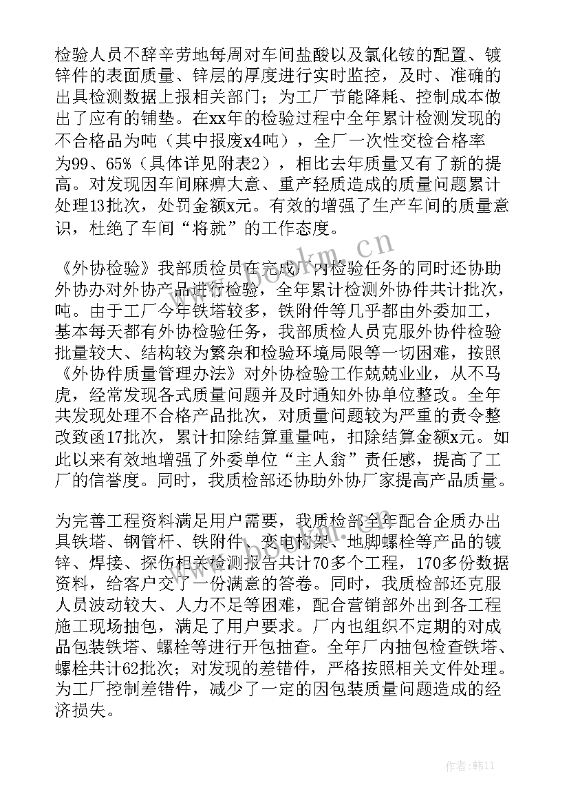 质检年度总结报告优质