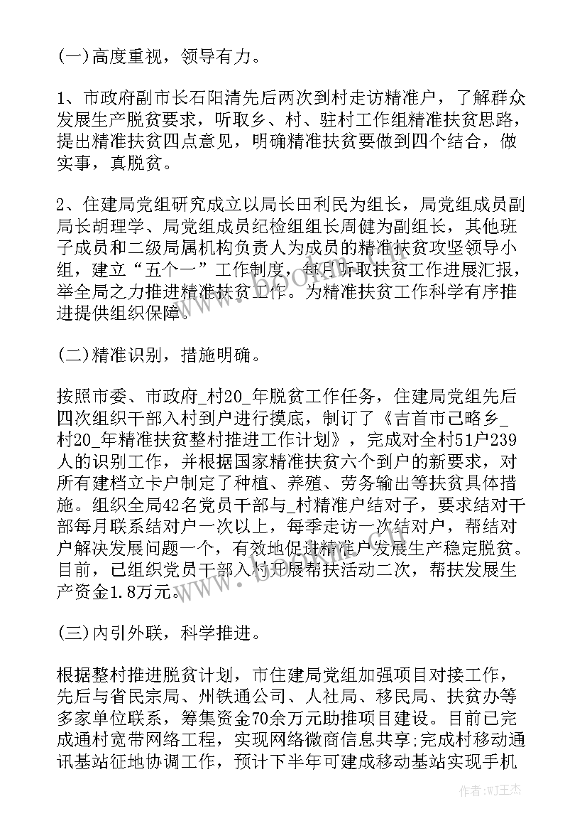 最新村精准扶贫工作总结精选