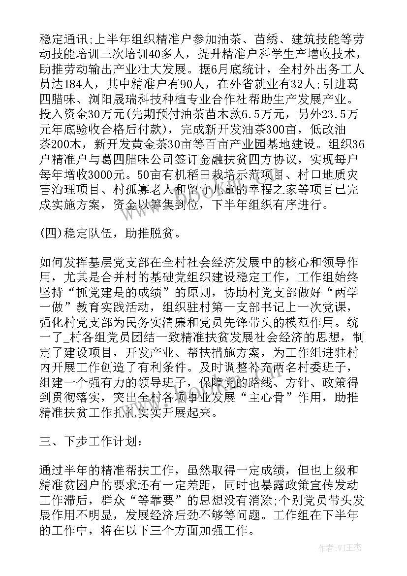 最新村精准扶贫工作总结精选