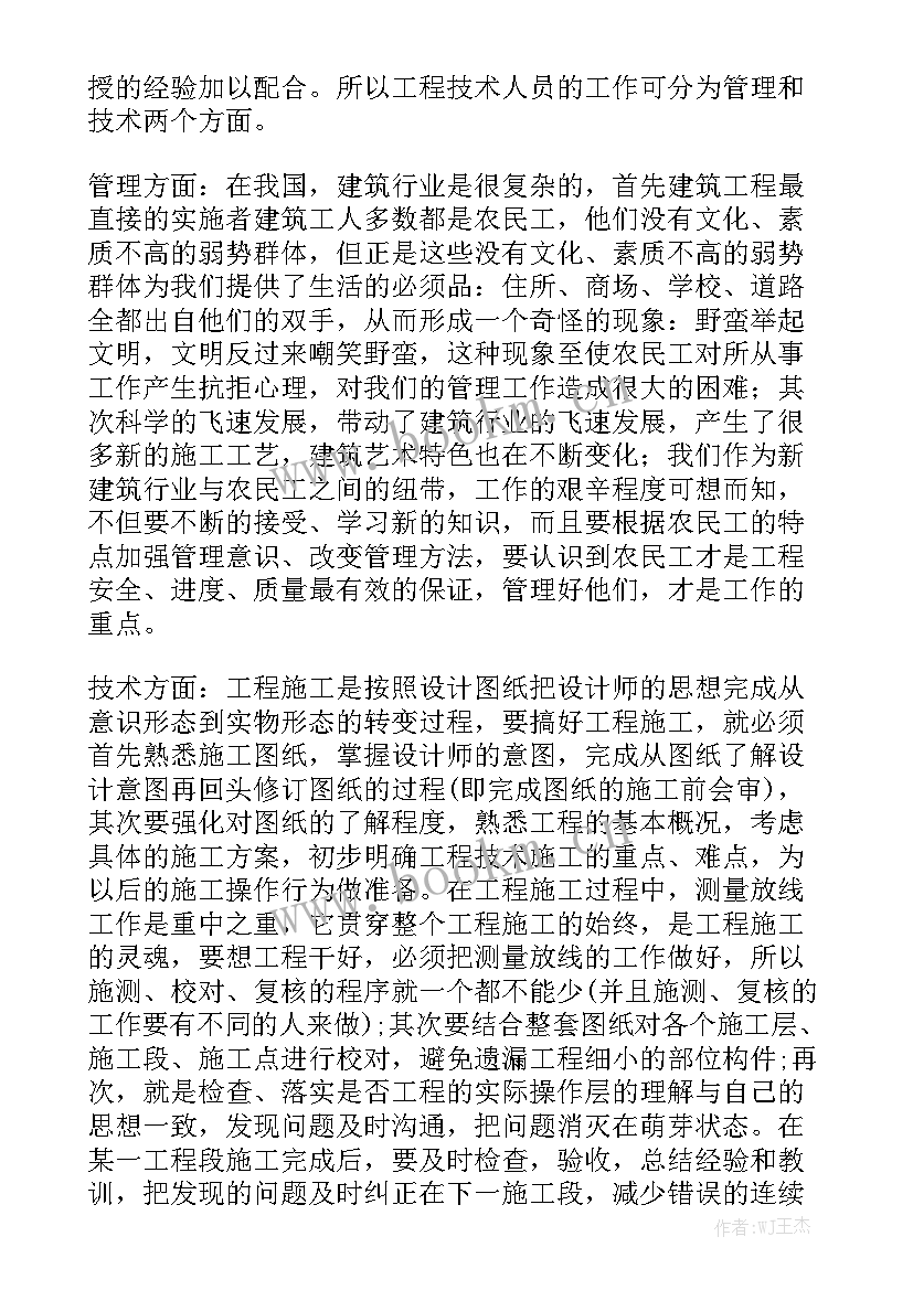 个人技术工作总结评论 个人技术工作总结优质