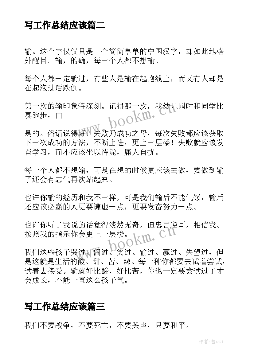 2023年写工作总结应该精选