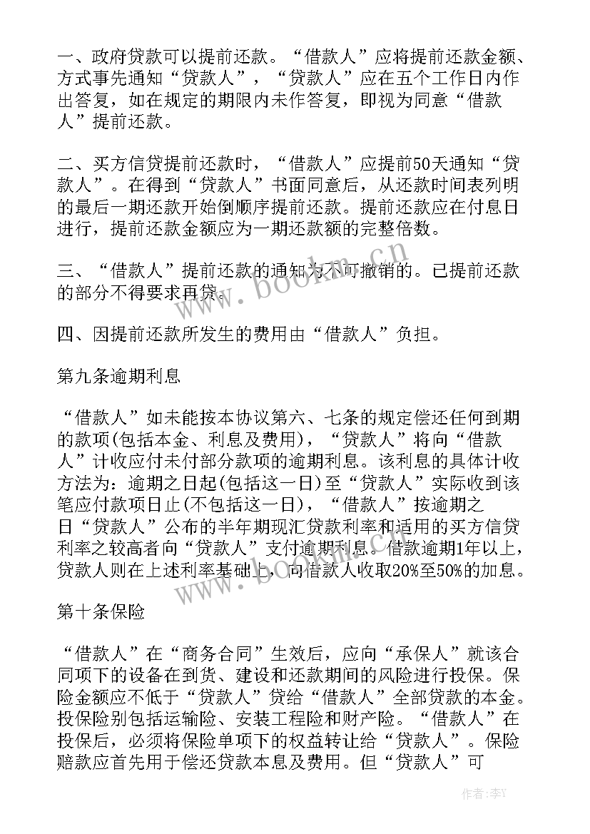 2023年借贷款合同模板