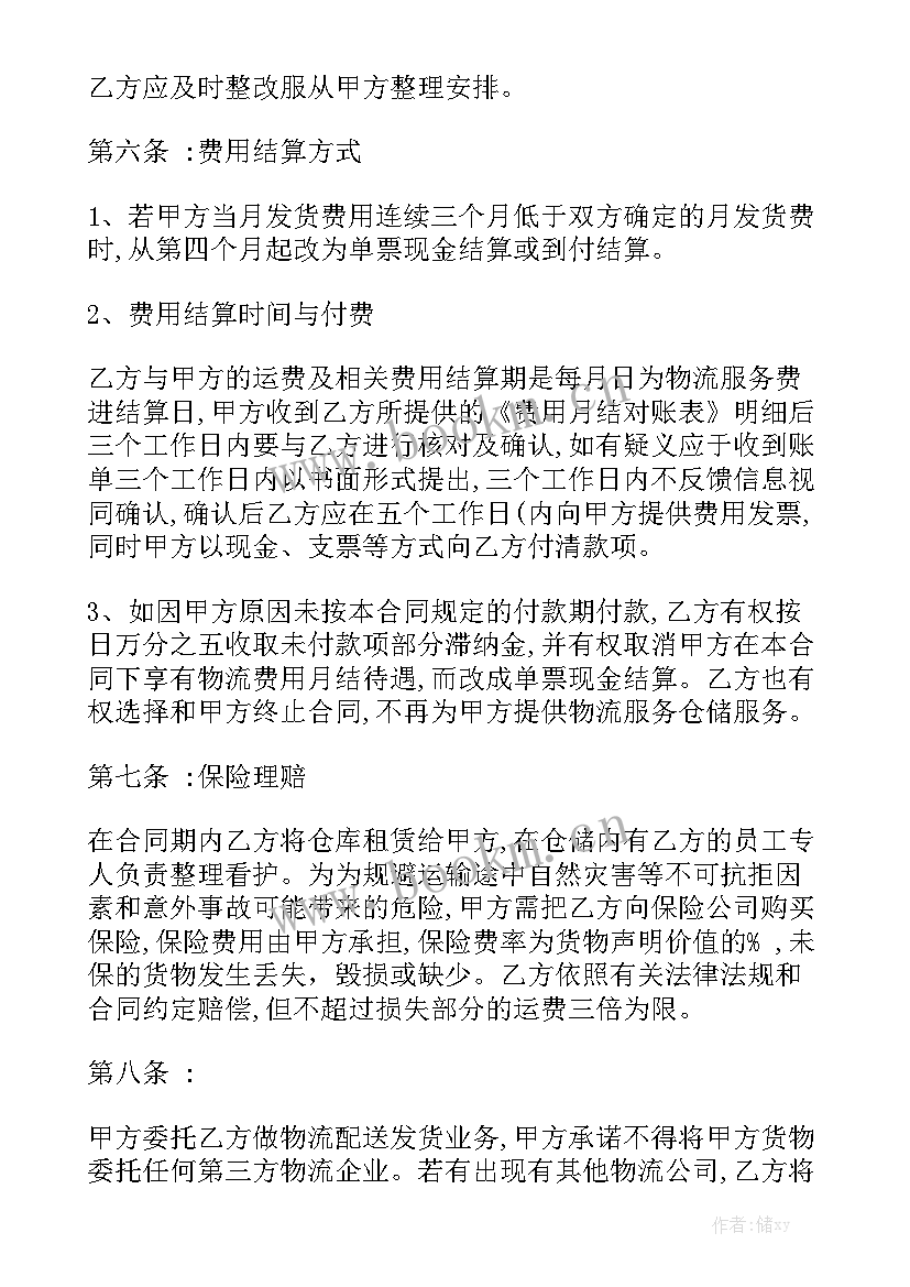 2023年仓库外包合同(6篇)