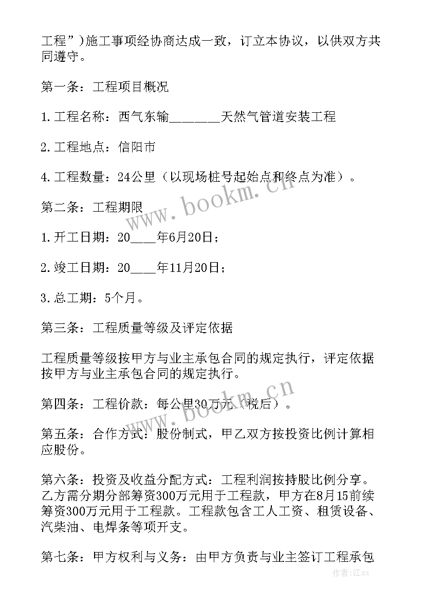 分公司股东合作协议 公司股东协议合同模板