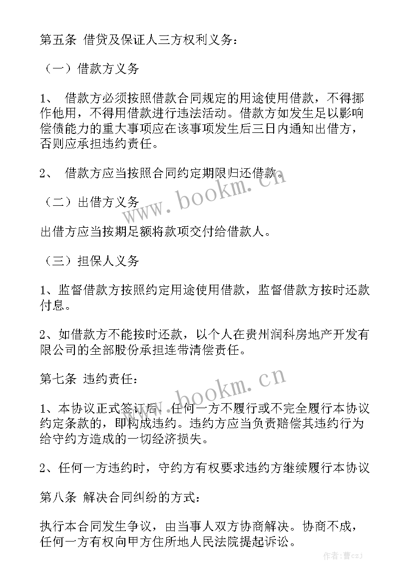 2023年公司个人借款协议精选