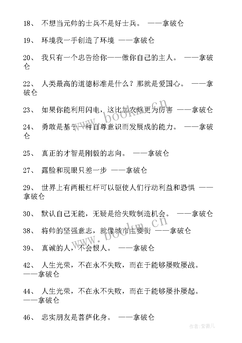 2023年拿破仑的演讲稿 拿破仑传读后感(实用5篇)