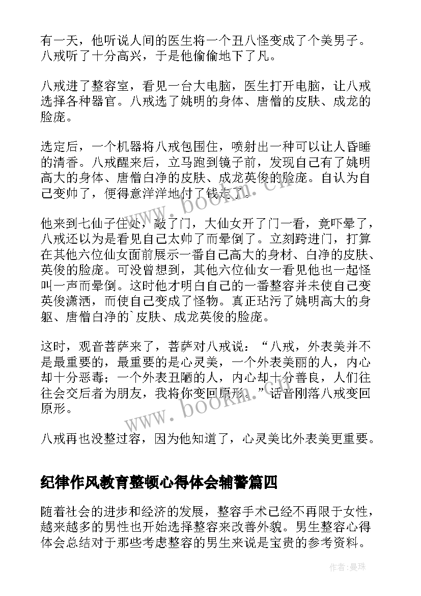 纪律作风教育整顿心得体会辅警(优秀5篇)