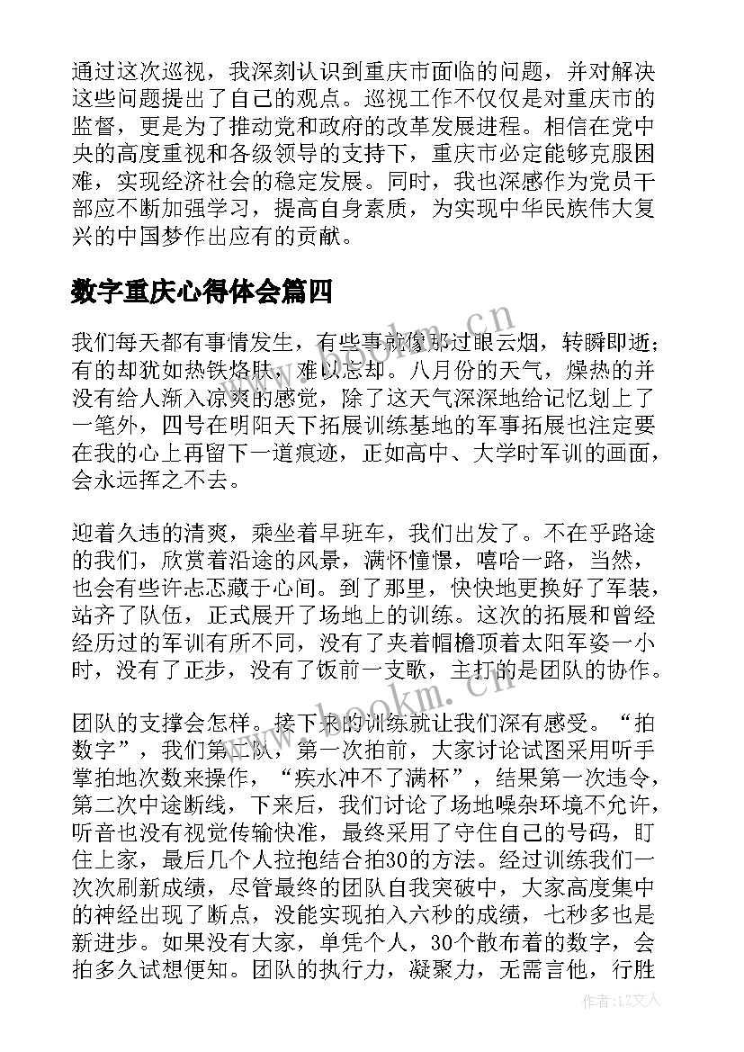 最新数字重庆心得体会(模板10篇)