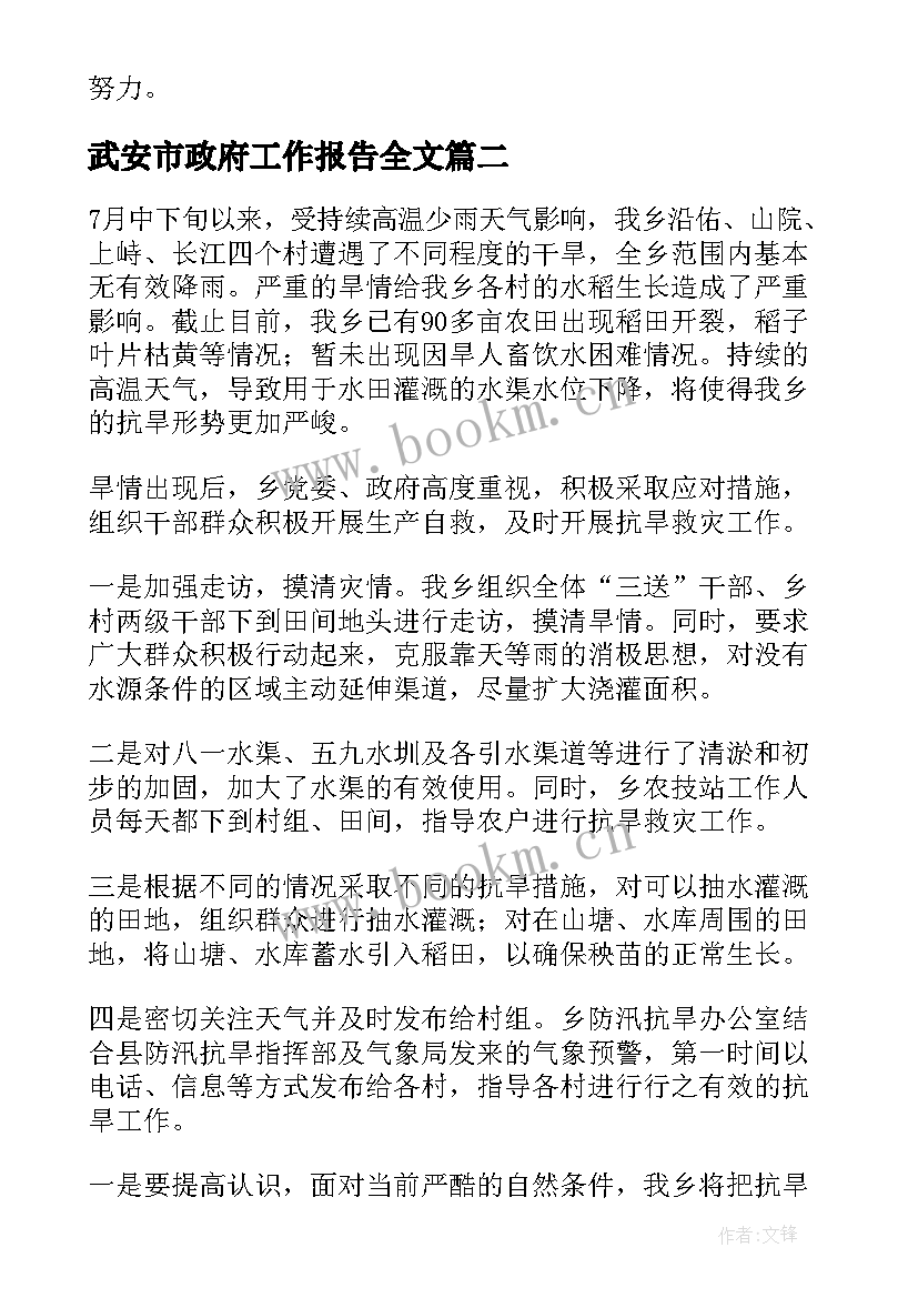 2023年武安市政府工作报告全文(汇总10篇)