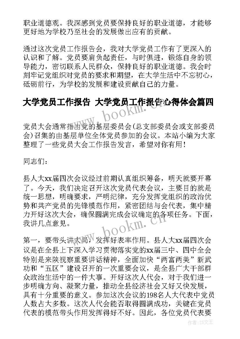 2023年大学党员工作报告 大学党员工作报告心得体会(大全7篇)