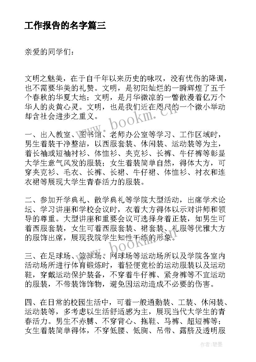 2023年工作报告的名字(优秀8篇)