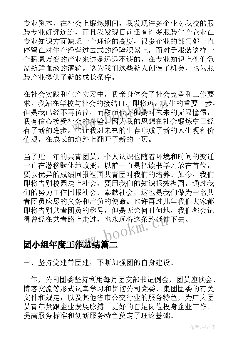 最新团小组年度工作总结(优质5篇)