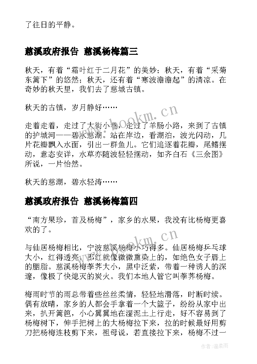 2023年慈溪政府报告(模板9篇)