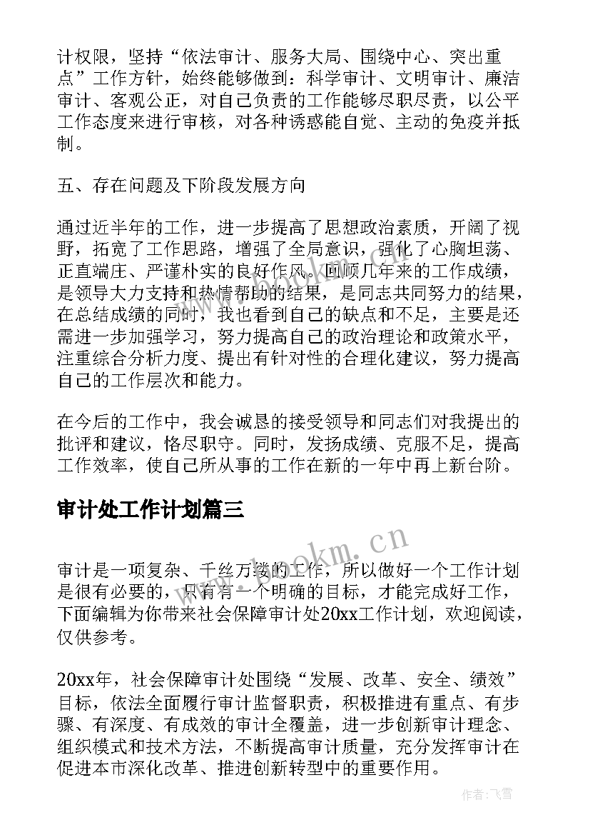 审计处工作计划(精选9篇)