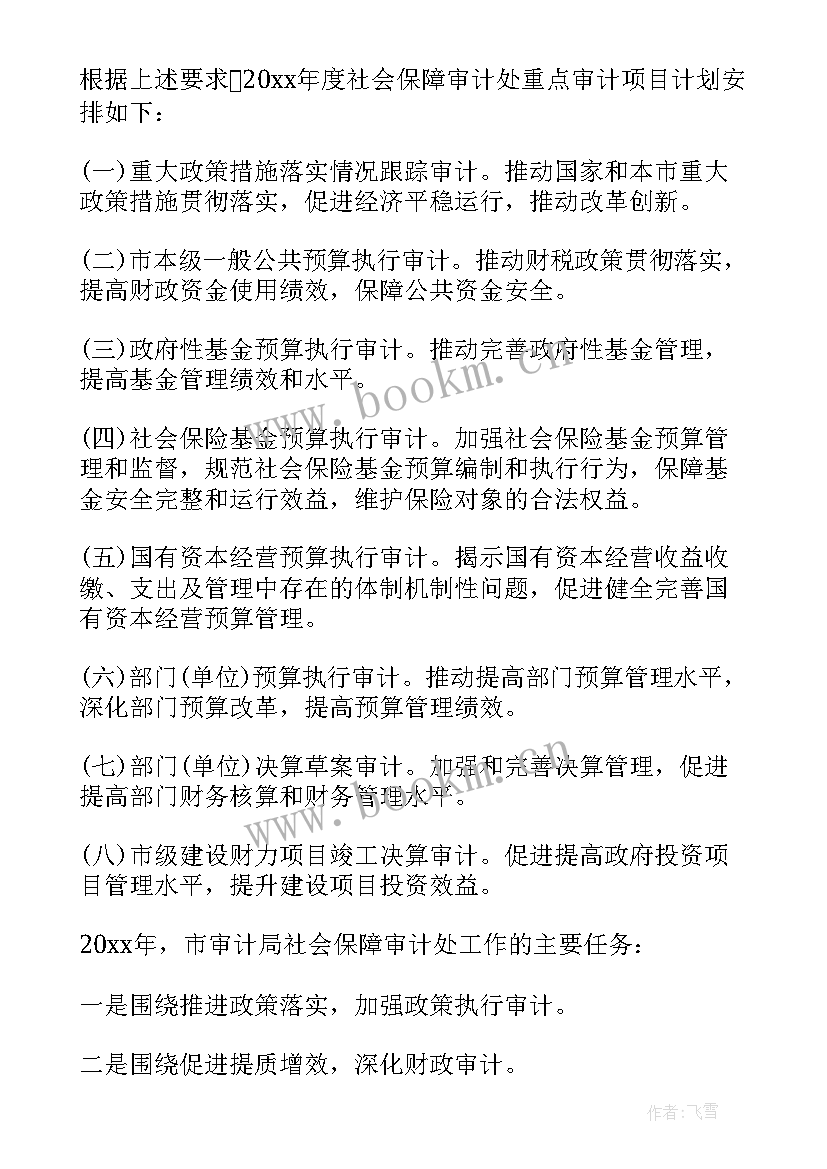 审计处工作计划(精选9篇)