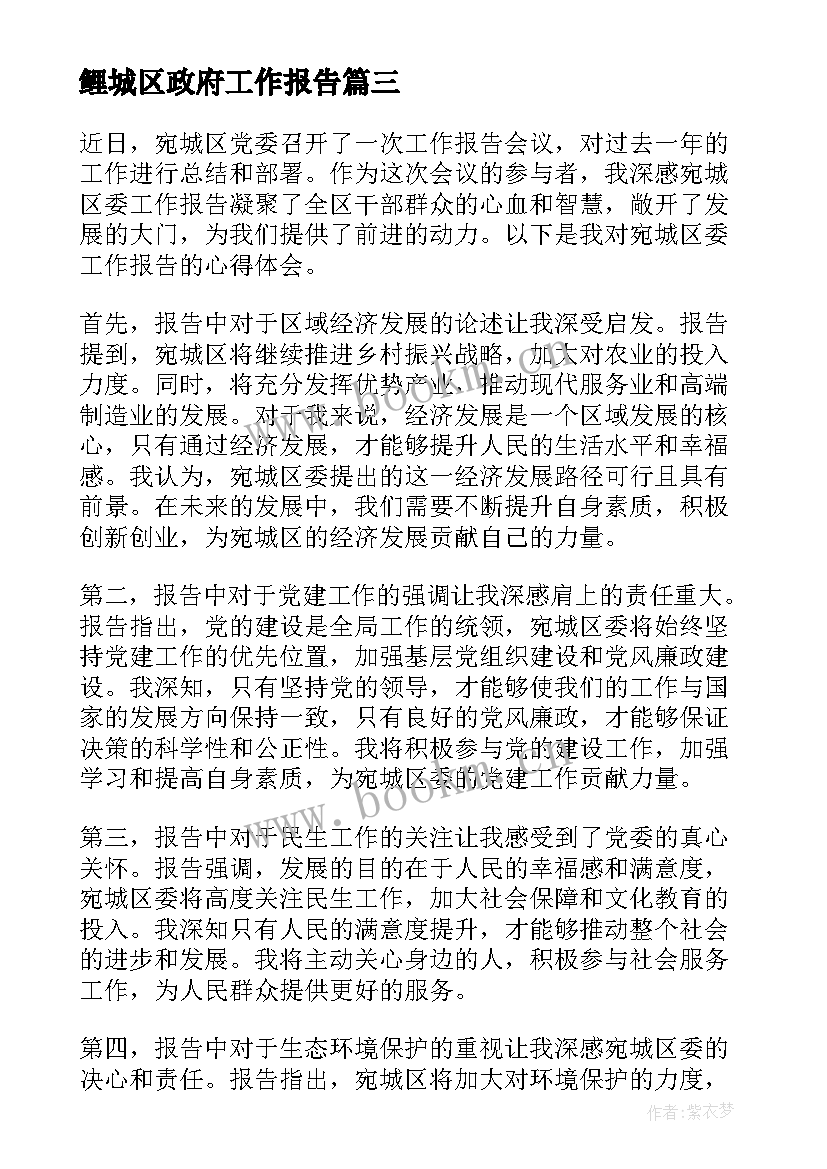 最新鲤城区政府工作报告(通用7篇)