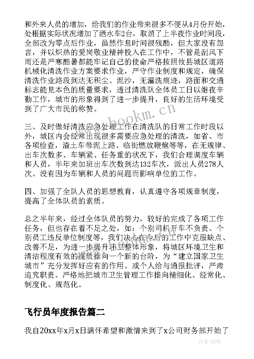 飞行员年度报告(大全5篇)