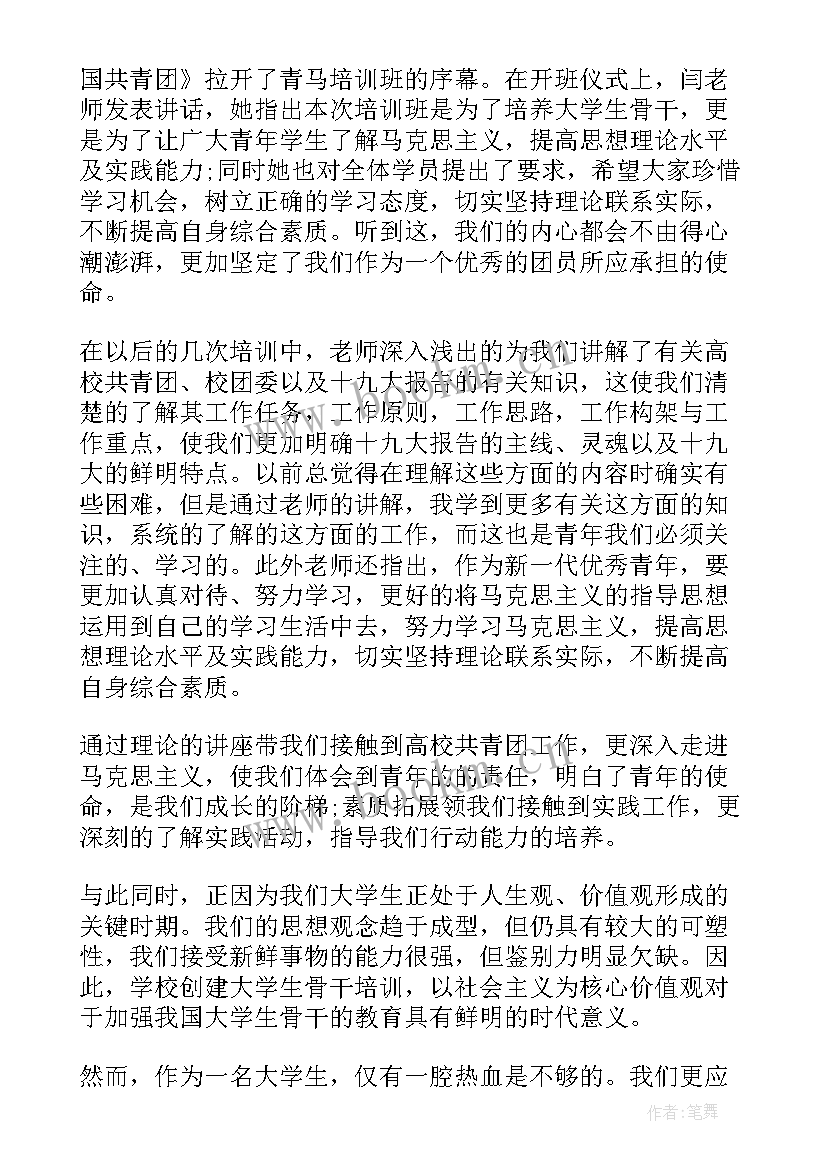 最新青马培训活动总结(大全8篇)