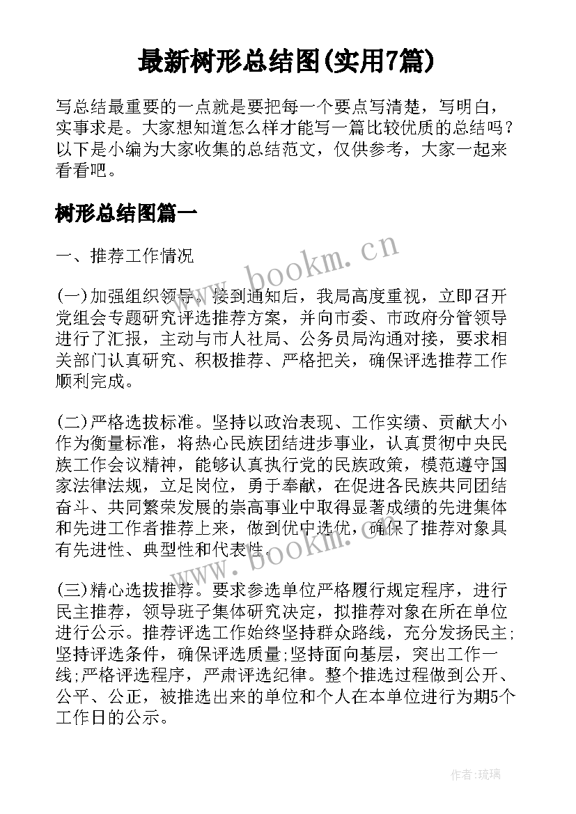 最新树形总结图(实用7篇)