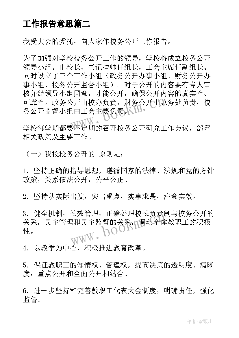 2023年工作报告意思(通用7篇)