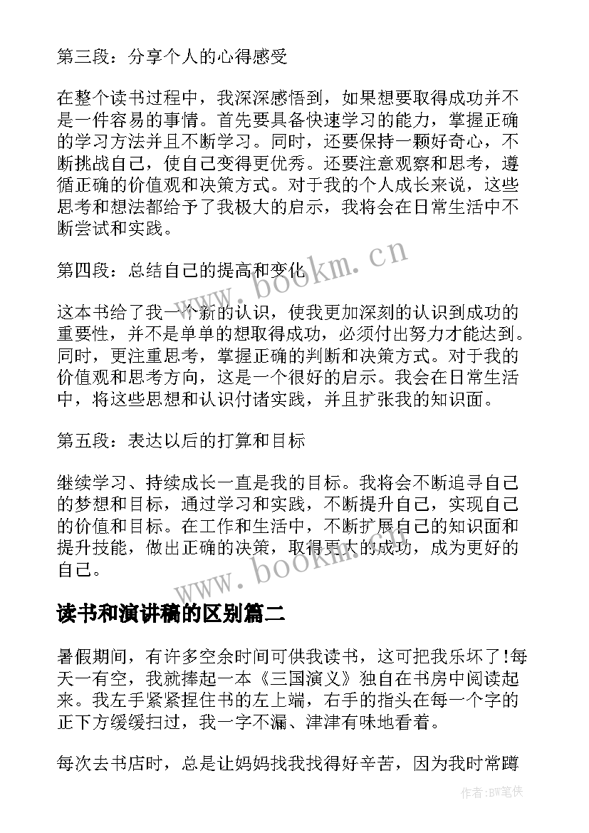 读书和演讲稿的区别 读书汇报会演讲稿心得体会(实用5篇)