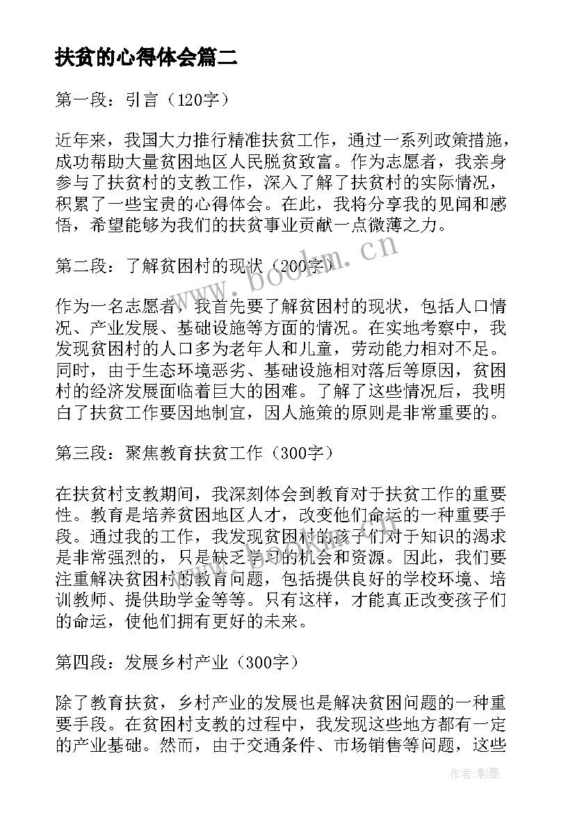 最新扶贫的心得体会(实用8篇)