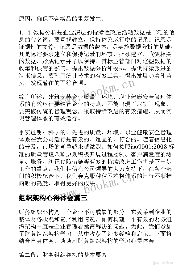 2023年组织架构心得体会(大全5篇)