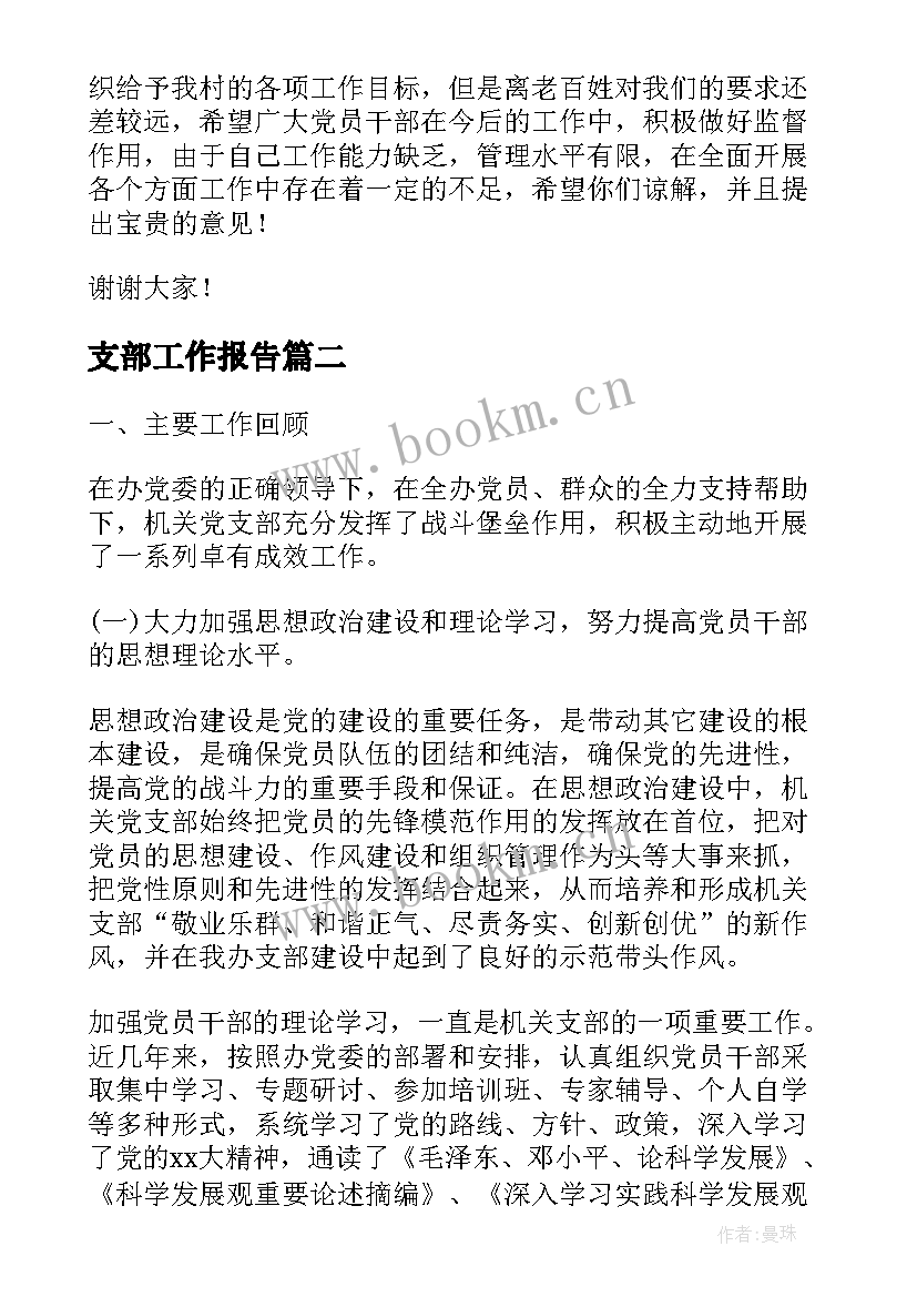 2023年支部工作报告(精选8篇)