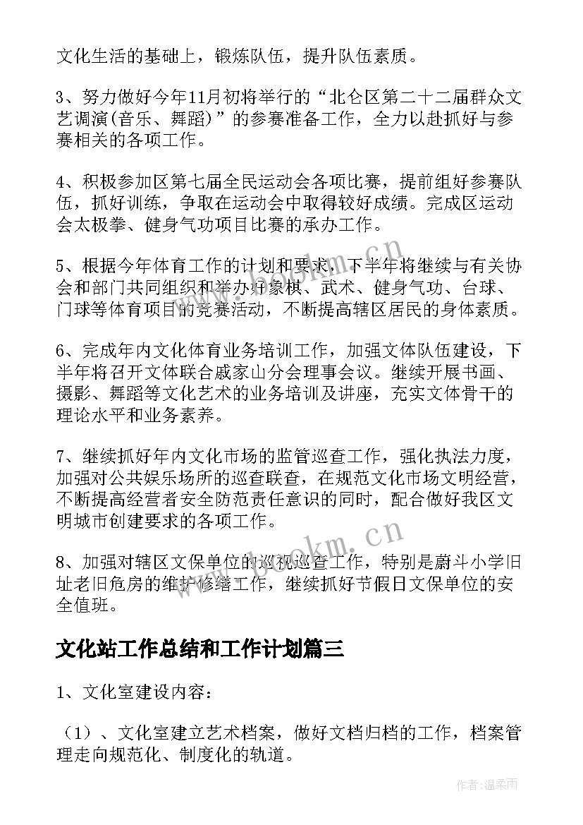 2023年文化站工作总结和工作计划(精选7篇)