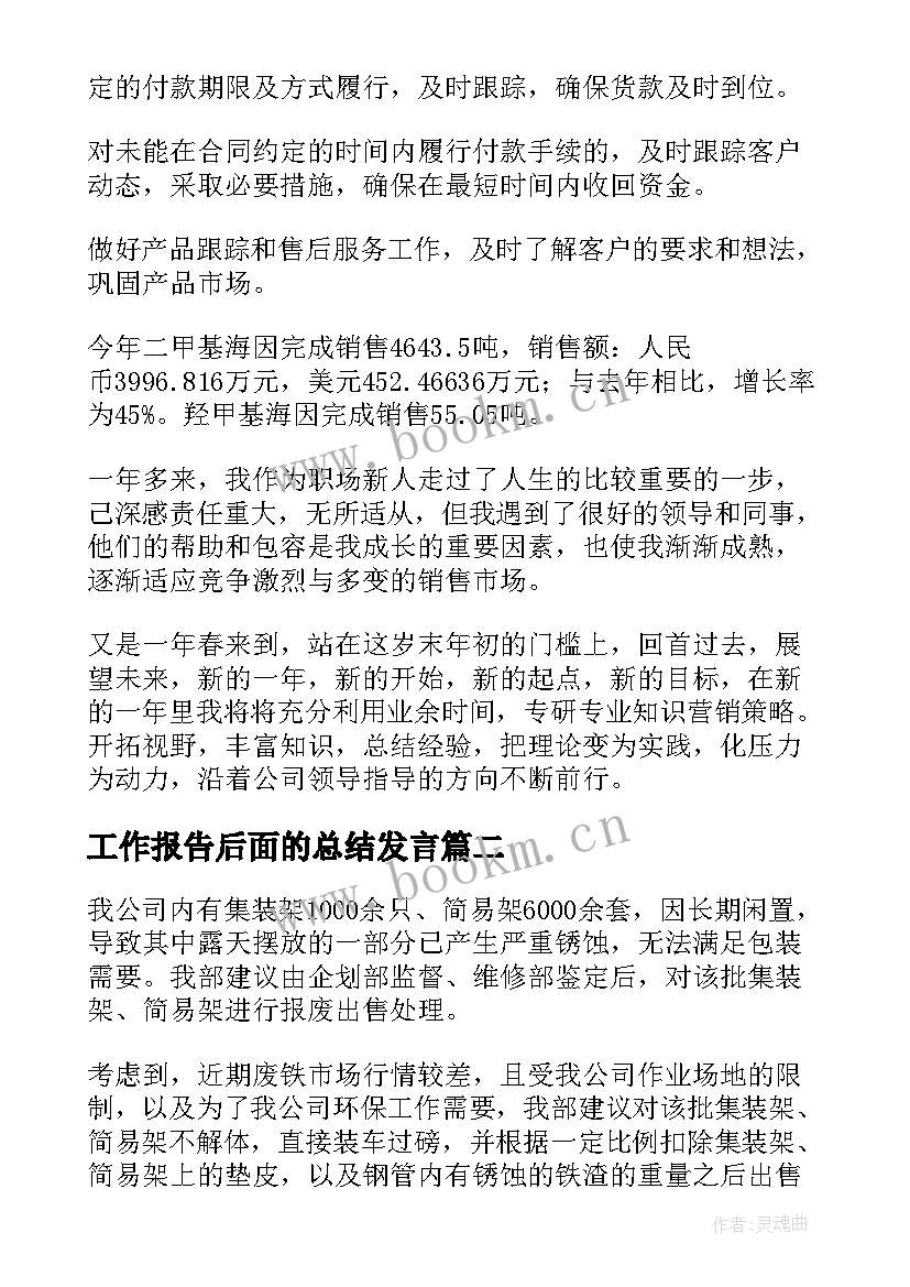 2023年工作报告后面的总结发言(实用8篇)