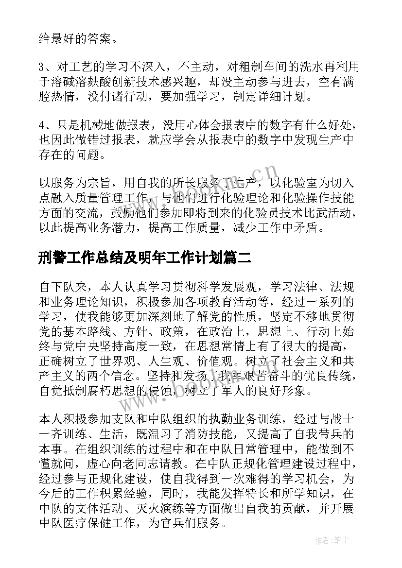 最新刑警工作总结及明年工作计划(优质5篇)