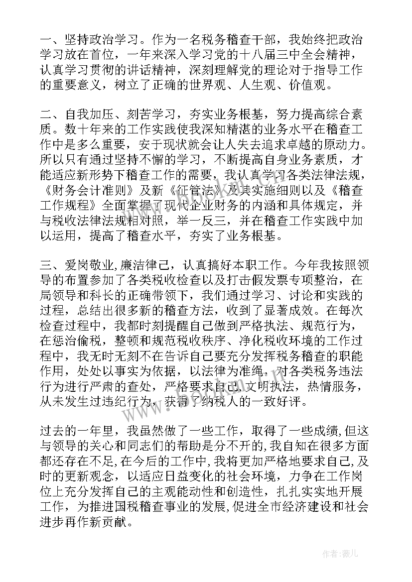 税务稽查工作总结及工作计划(模板5篇)