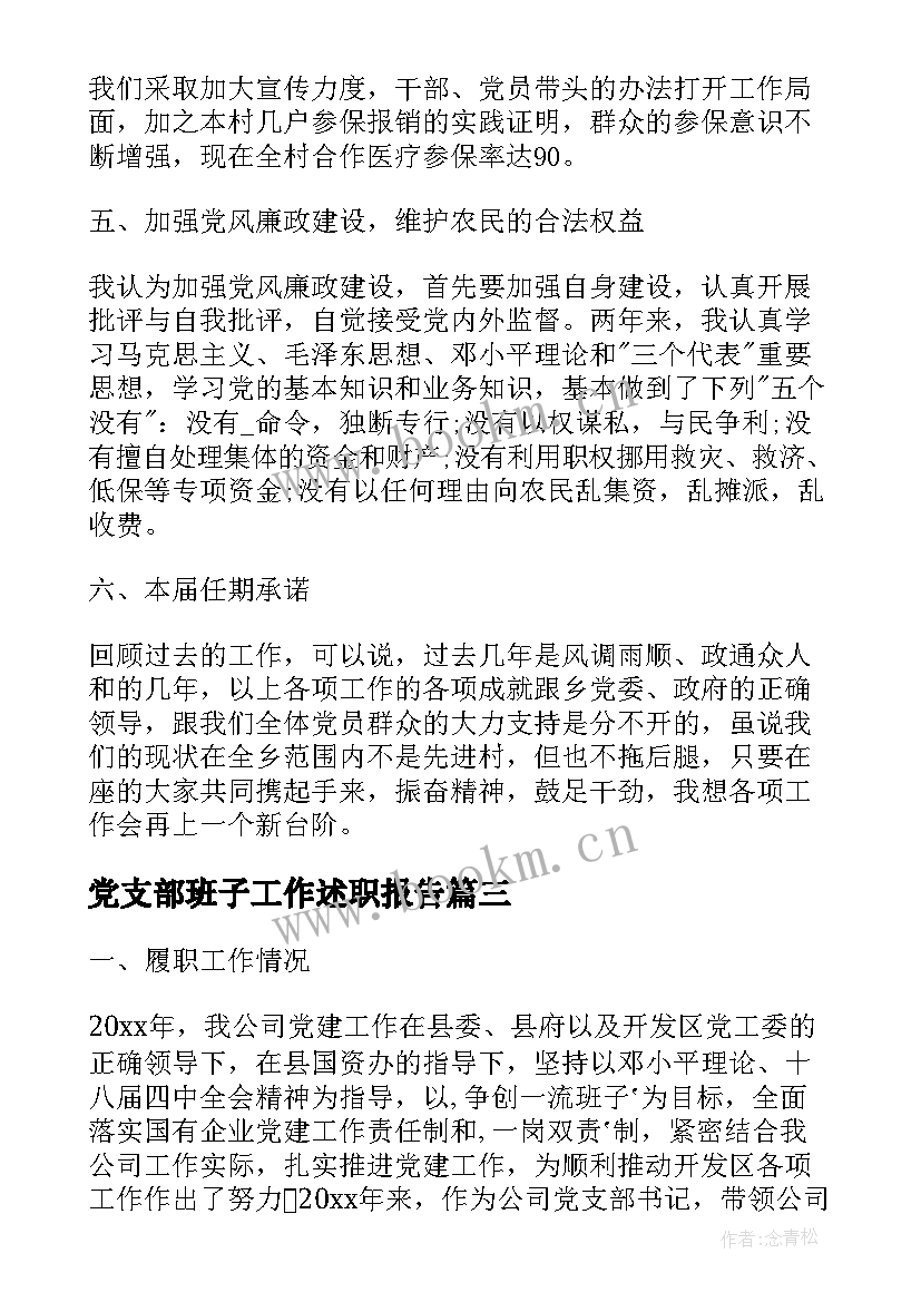 最新党支部班子工作述职报告(精选7篇)