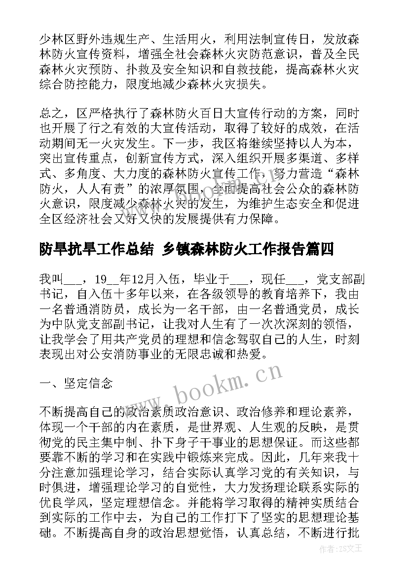 防旱抗旱工作总结 乡镇森林防火工作报告(精选5篇)