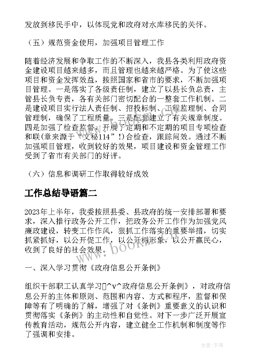 2023年工作总结导语 发改委工作总结导语(优质8篇)