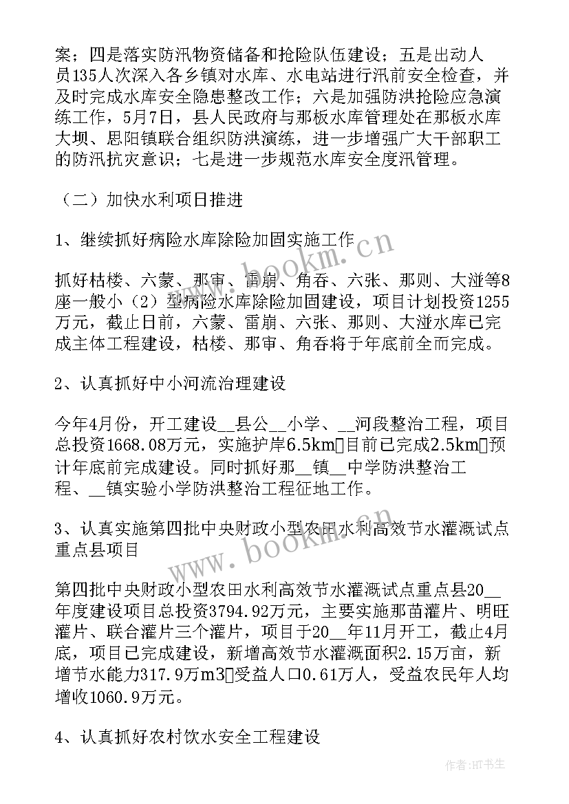 2023年水利厅工作报告总结 工作报告总结(通用8篇)