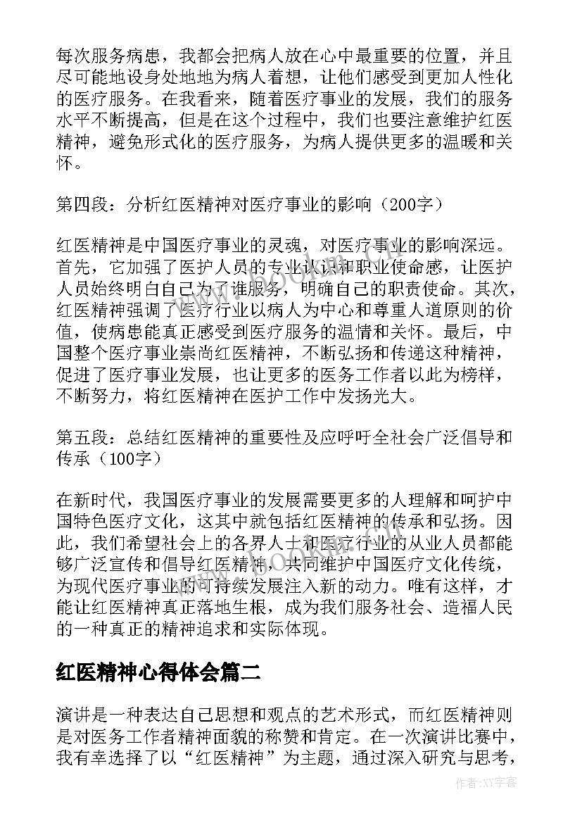 最新红医精神心得体会(精选8篇)