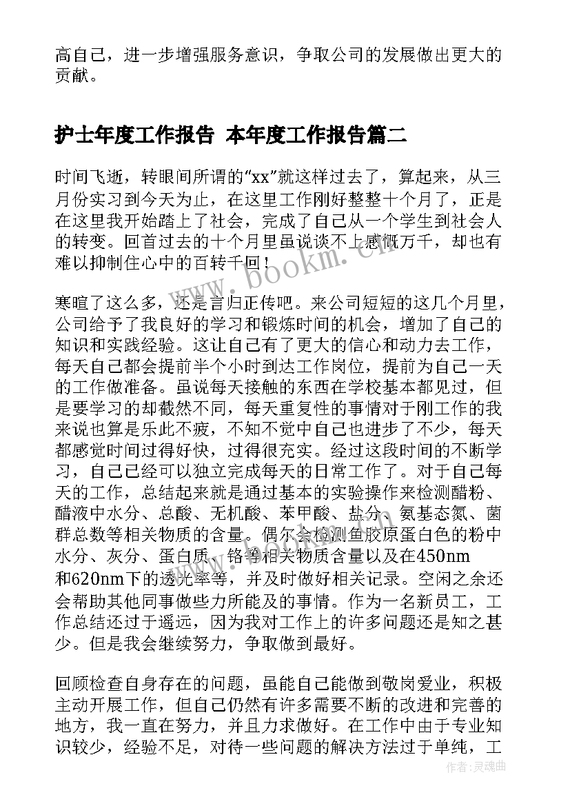 最新护士年度工作报告 本年度工作报告(精选9篇)