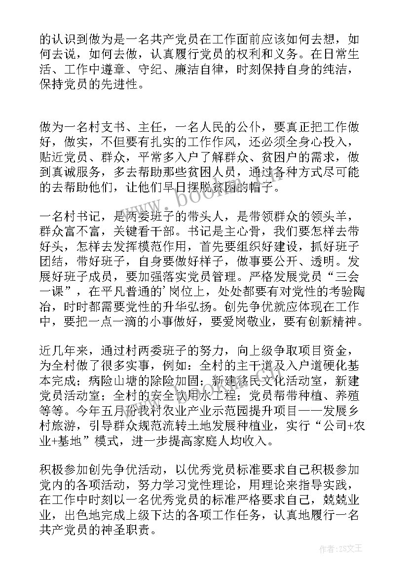 村支书工作汇报(实用10篇)