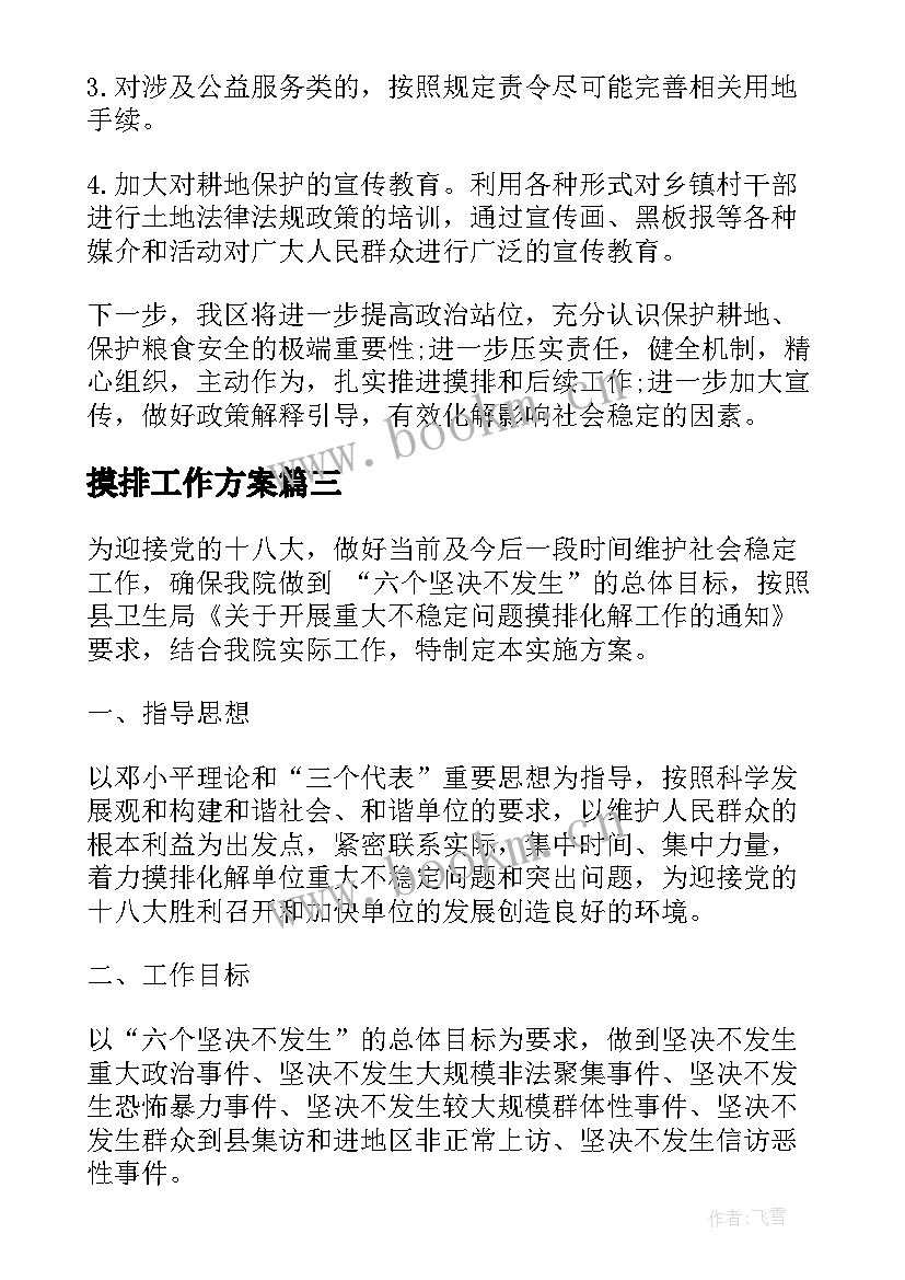 最新摸排工作方案(优质7篇)