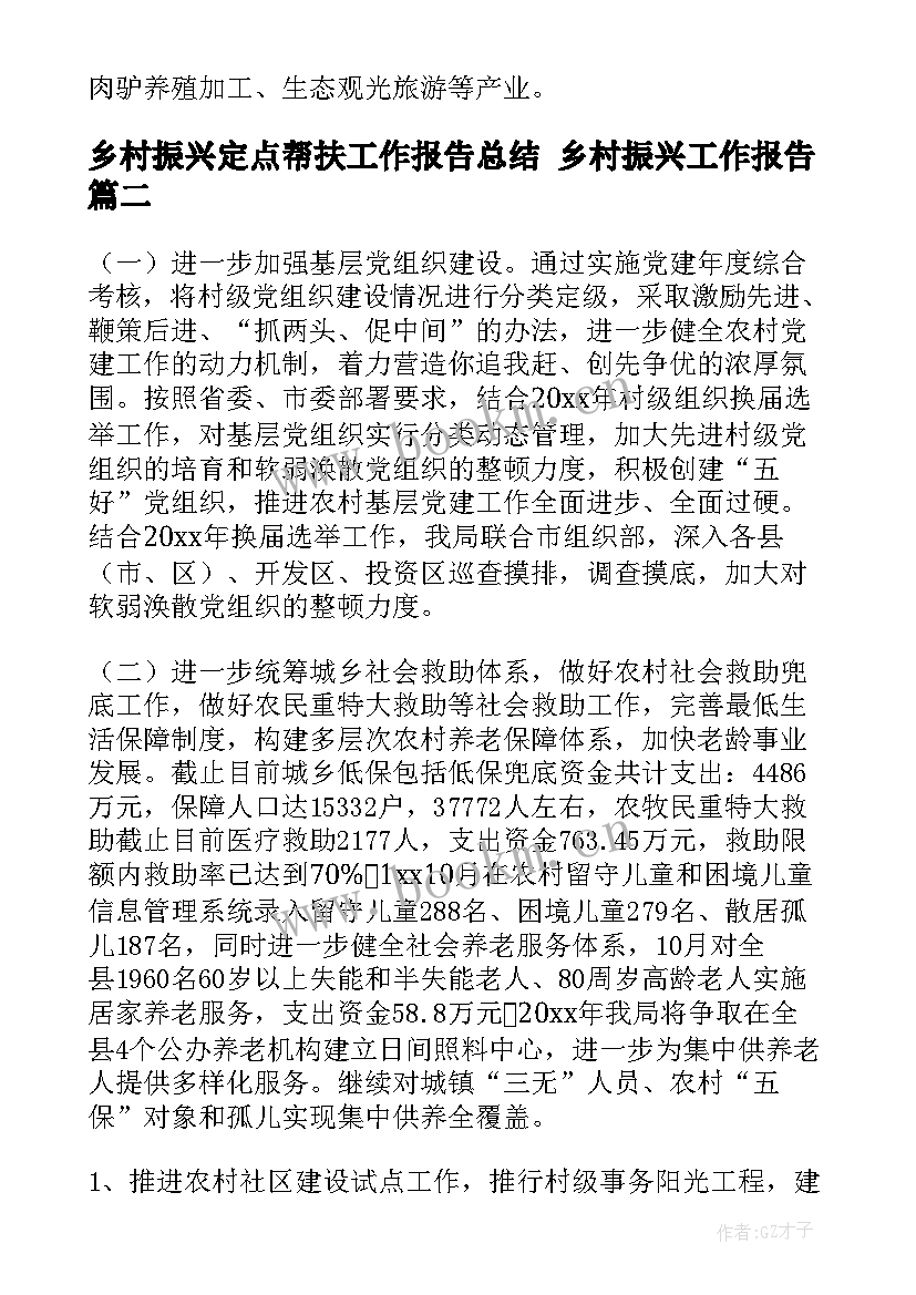 乡村振兴定点帮扶工作报告总结 乡村振兴工作报告(通用6篇)