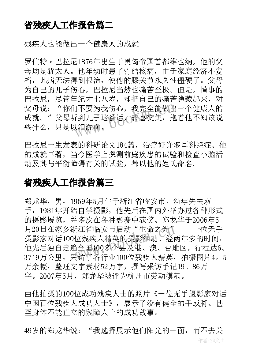 2023年省残疾人工作报告(优质8篇)