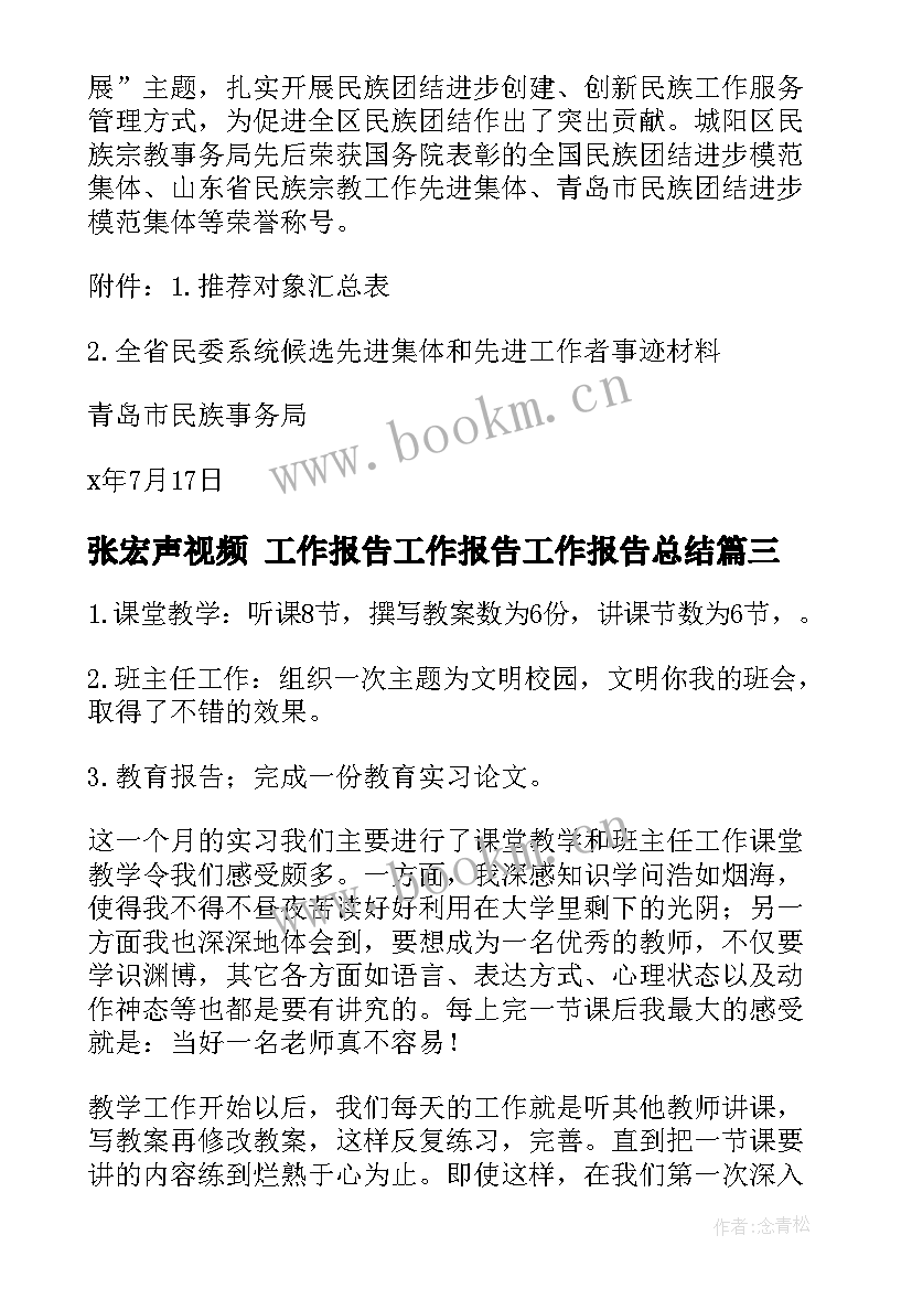 张宏声视频 工作报告工作报告工作报告总结(精选9篇)