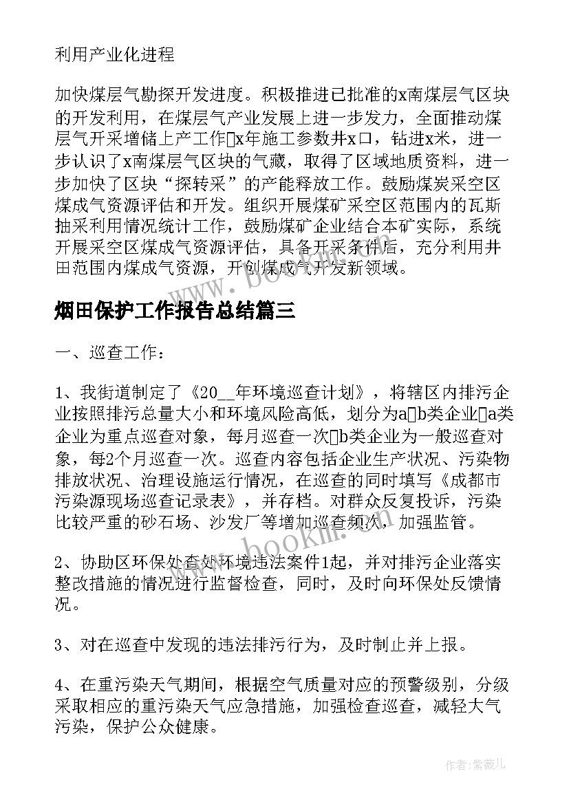 烟田保护工作报告总结(精选9篇)