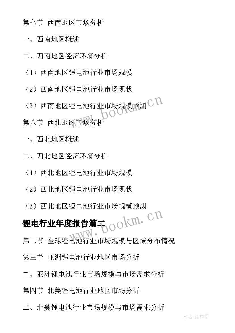 2023年锂电行业年度报告(优质5篇)